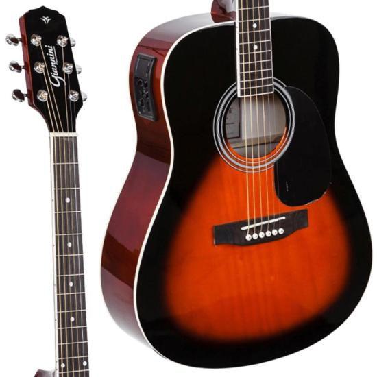 Imagem de Violão Giannini GD1 EQ Eletroacústico Dreadnought 3 Tone Sunburst