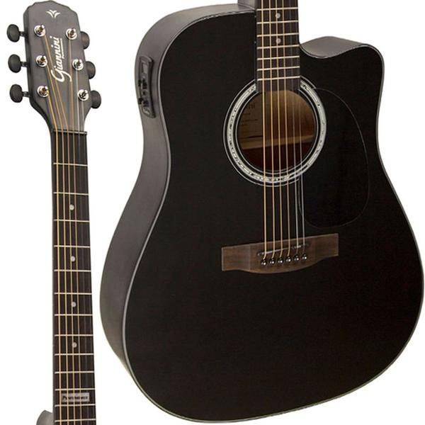 Imagem de Violao giannini gdc-1 ceq sbk eletroacustico folk cutaway satin black