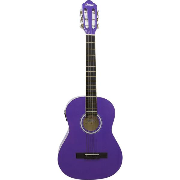 Imagem de Violão Infantil Elétrico Thomaz TCG-360 Roxo Clássico Aço