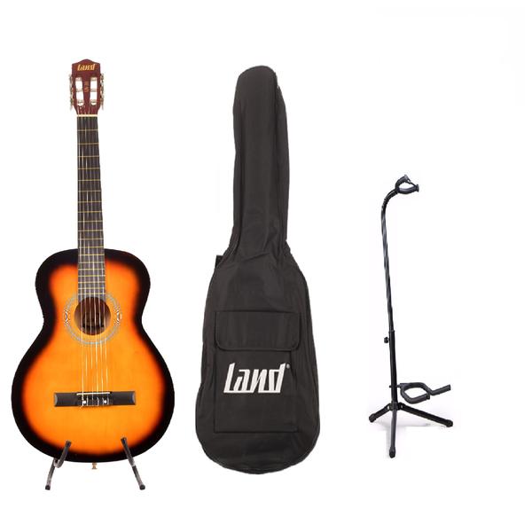 Imagem de Violão land nylon sunburst ln-39+ capa + suporte de chão