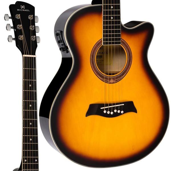 Imagem de Violão Michael VMA320 Elétrico Mini Jumbo Sunburst Brilhante