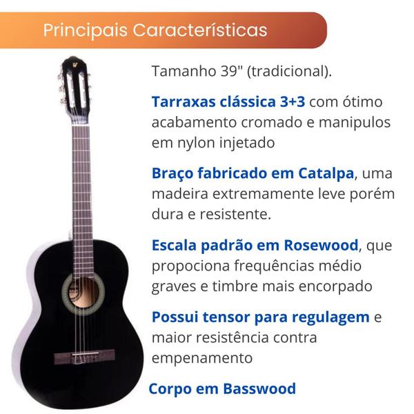 Imagem de Violão Nylon Estudante Clássico 39"  Aw20 Destro Winner