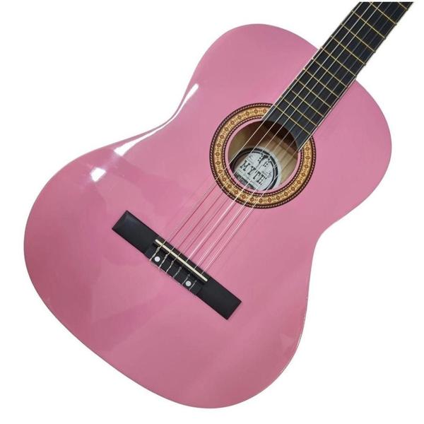 Imagem de Violão Rosa Acústico "39" em Nylon Estudante 