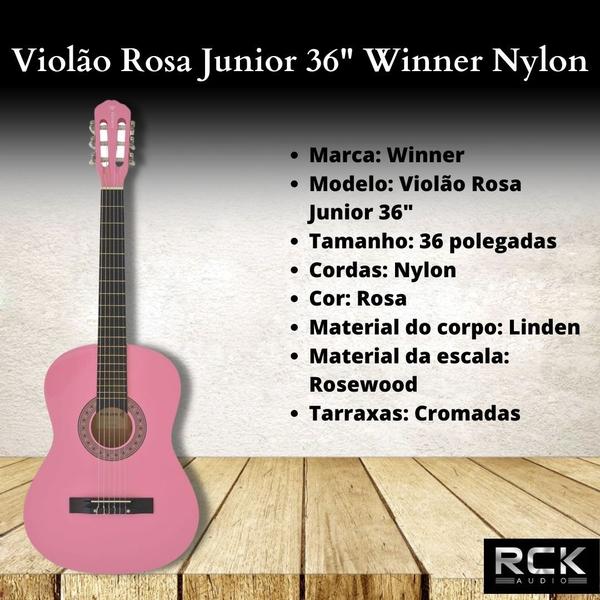 Imagem de Violão Rosa Junior 36" Winner Nylon