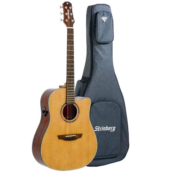 Imagem de Violão Strinberg DD1C Natural Satin Diamond Series Folk Aço com Bag