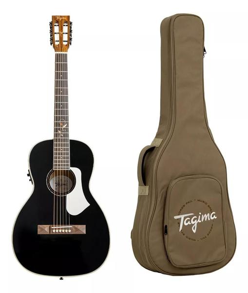 Imagem de Violão Tagima Parlor 00 Non-cutaway Eq Aço Black Com Bag