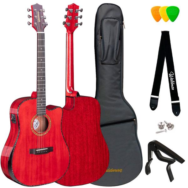 Imagem de Violão waldman folk sólido abadia dcex-1841 red c/ bag