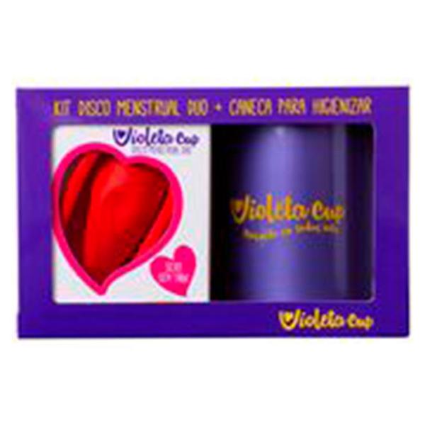 Imagem de Violeta Cup Disco Menstrual Kit  Caneca + Disco Menstrual Vermelho