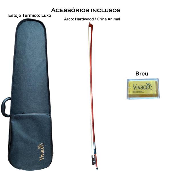 Imagem de Violino Mozart Vivace MO44s 4/4 Fosco + Case Aveludada + Arco