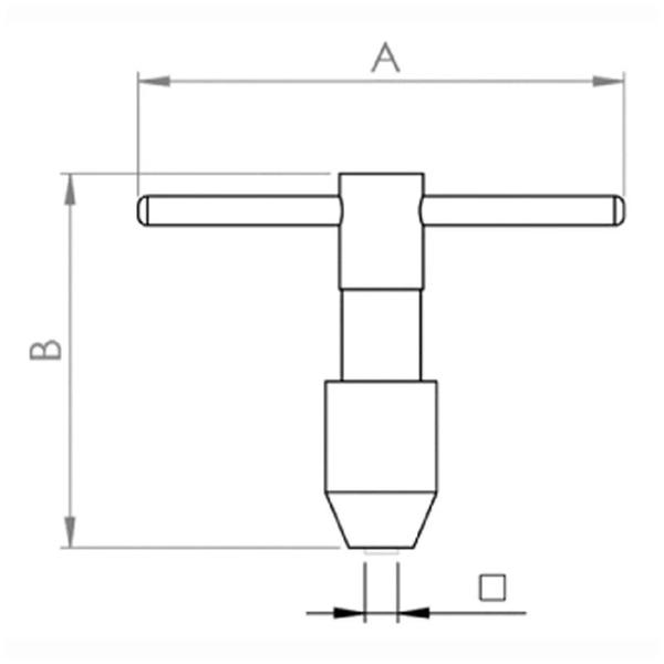 Imagem de Vira Macho Tipo 'T' - Nº 2 -  Med. 80mm - M4 a M12