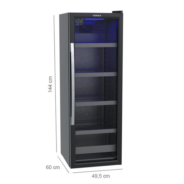 Visa Cooler Expositor Cervejeiro Porta Vidro 200L Blue Light Expvqbl 200 - Venax Preto Fosco Imagem de Visa Cooler Expositor Cervejeiro Porta Vidro 200L Blue Light Expvqbl 200 - Venax Preto Fosco