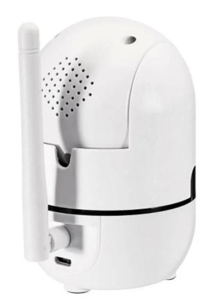 Visão De 360: Câmera Babá Wifi Hd Branca Com Áudio - Ip Câmera Baba Imagem de Visão De 360: Câmera Babá Wifi Hd Branca Com Áudio