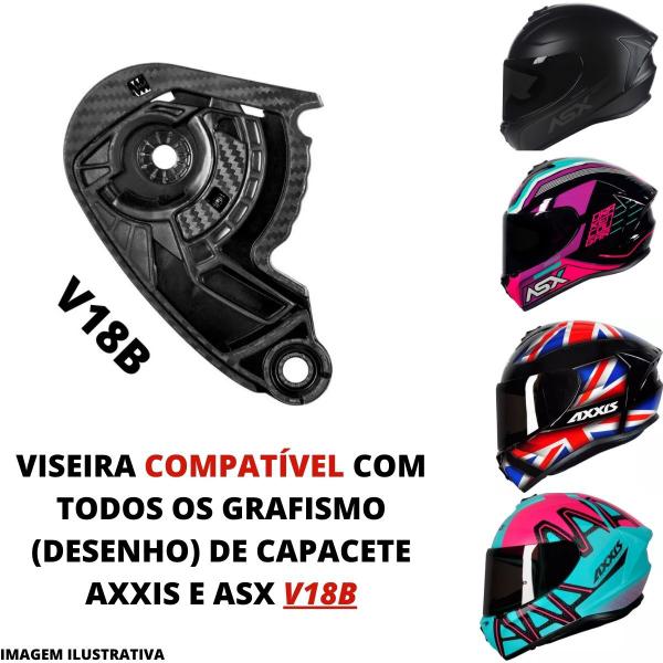 Imagem de Viseira Azul Capacete Asx Axxis V18b Draken Eagle Original