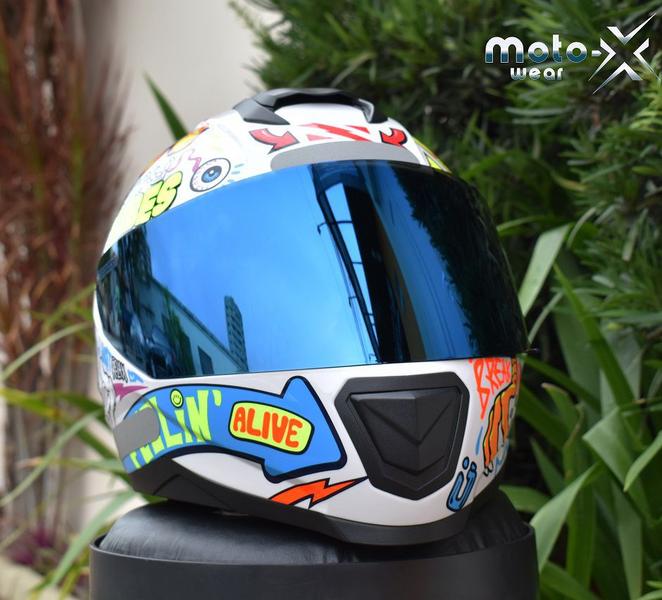 Imagem de Viseira Azul Capacete Norisk FF391 FF389 Ls2 FF389 Polivisor