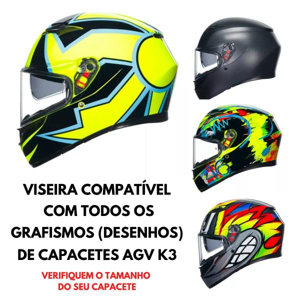 Imagem de Viseira Azul Espelhada Escura Capacete Agv K3 Original GT6