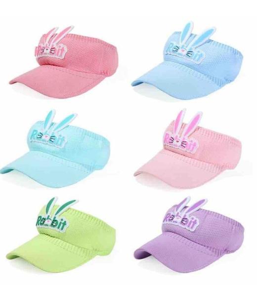 Imagem de Viseira Boné Menina Tricot Rabbit Orelhinha Coelho Criança Fashionista Moda Kids Proteção solar