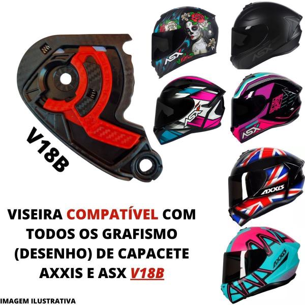 Imagem de Viseira Camaleão Capacete Asx Axxis V18b Draken Eagle Vm Vis