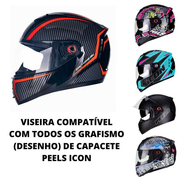 Imagem de Viseira Camaleão Capacete Peels Icon fabricado a partir 2019