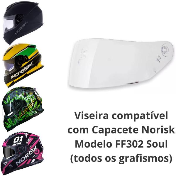 Imagem de Viseira Capacete Cristal Norisk Ff302 Soul e Texx Wing Poliv