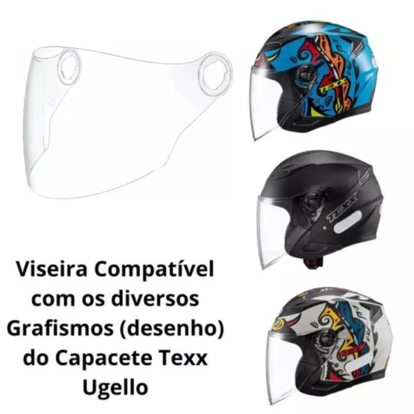 Imagem de Viseira Capacete Moto Ugello Texx  Cores Original