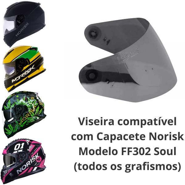 Imagem de Viseira Cromada Norisk Ff302 Soul Texx Wing Polivisor