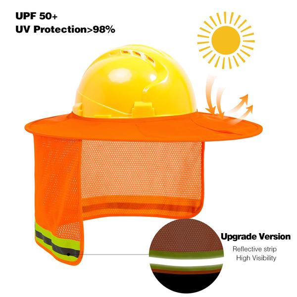 Imagem de Viseira de aba cheia Hard Hat Sun Shade TCCFCCT com faixa reflexiva