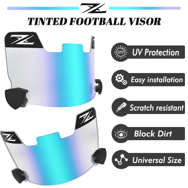 Imagem de Viseira de futebol ZIXIOYS colorida para capacetes para jovens e adultos