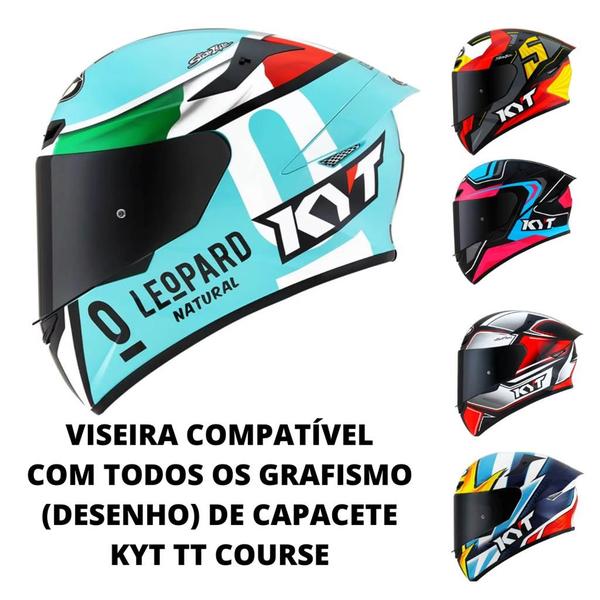 Imagem de Viseira Espelhada Camaleao Capacete Kyt Fechado TT Course