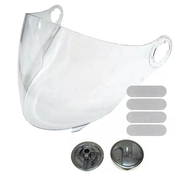 Viseira New Liberty 3 Cristal Mais Reparo Adesivo Prata - Polivisor Imagem de Viseira New Liberty 3 Cristal Mais Reparo Adesivo Prata