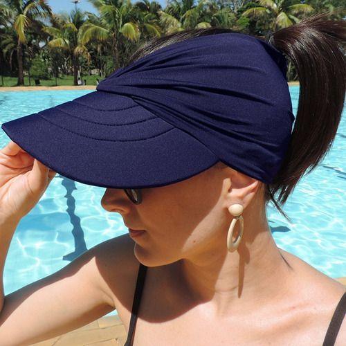 Imagem de Viseira Proteção Solar Uv50+ Turbante Bandana Piscina Praia