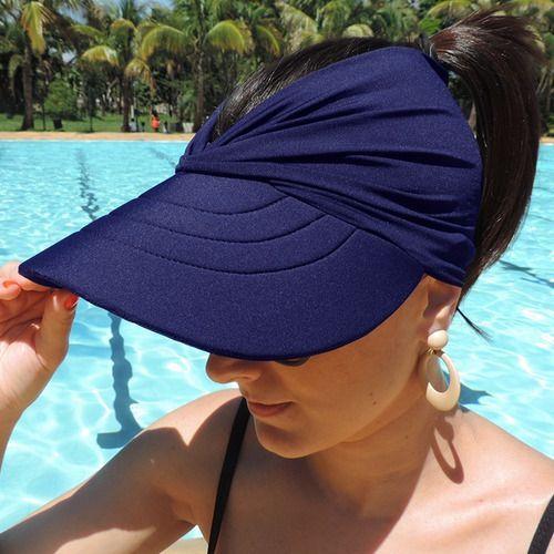 Imagem de Viseira Proteção Solar Uv50+ Turbante Bandana Piscina Praia