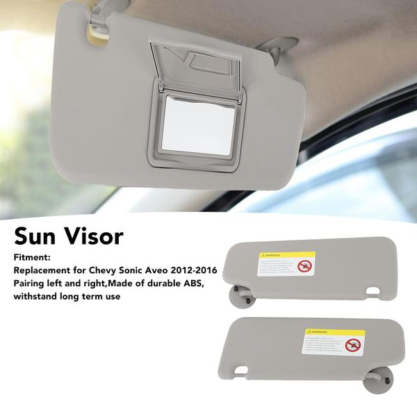 Imagem de Viseira solar para carro Keenso Sonic Aveo 2012-2016 com espelho cinza