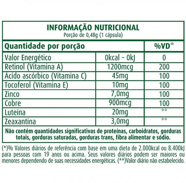 Imagem de Vision + A Luteína 20mg - Zeaxantina 3mg (60 caps) - Padrão: Único