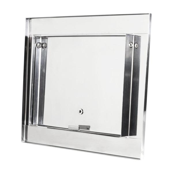 visor de gás em 100% Inox polido brilhante espelhado Design moderno clean - Techinox Imagem de visor de gás em 100% Inox polido brilhante espelhado Design moderno clean