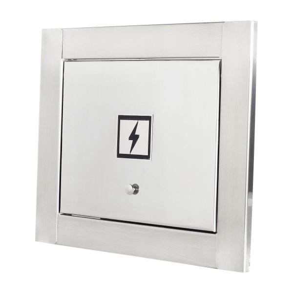 Visor de luz energia em inox escovado Design moderno clean - Techinox Imagem de Visor de luz energia em inox escovado Design moderno clean