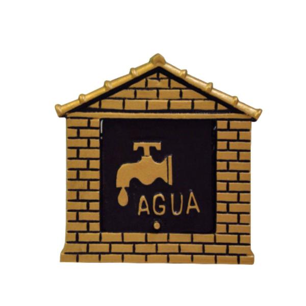 Visor Leitura Agua Colonial Ouro Alumínio Fundido 19x19cm - Metal Mig Imagem de Visor Leitura Agua Colonial Ouro Alumínio Fundido 19x19cm