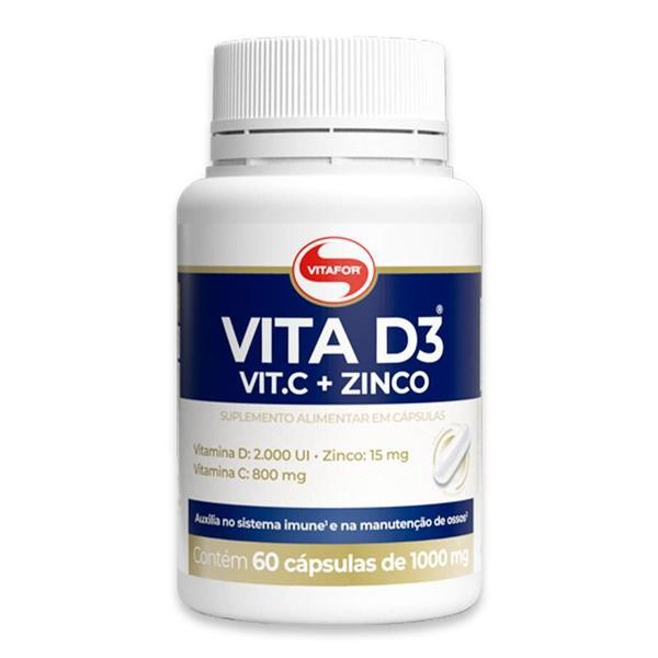 Vita D3 + C + Zinco Vitafor 60 Cápsulas Imagem de Vita D3 + C + Zinco Vitafor 60 Cápsulas