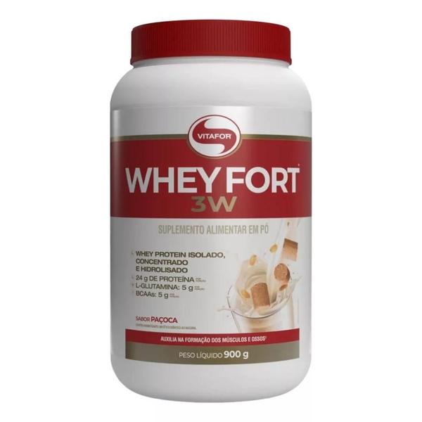 Imagem de Vitafor Whey Fort 3W Paçoca Vitafor Proteina Isolada E Conc