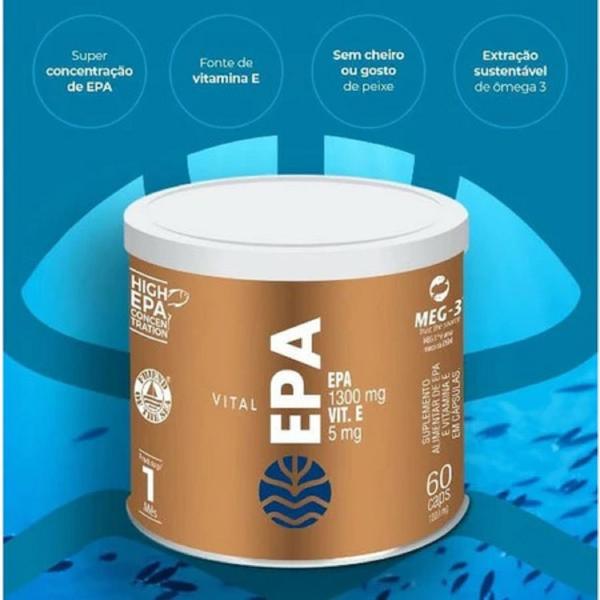 Imagem de Vital EPA Omega 3 EPA de 1.300 mg e Vitamina E de 5mg com 60 cápsulas -Vital Atman