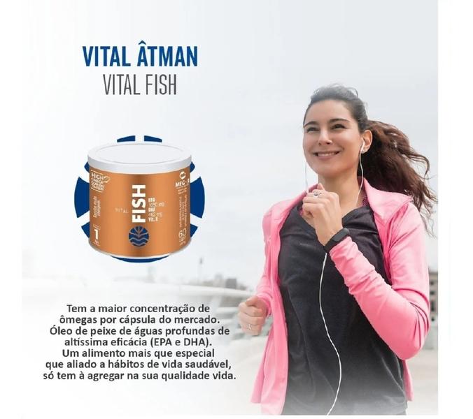 Imagem de Vital Fish Omega 3 (EPA 1.189mg e DHA 412mg) com 60 cápsulas de 1.000mg-Vital Atman