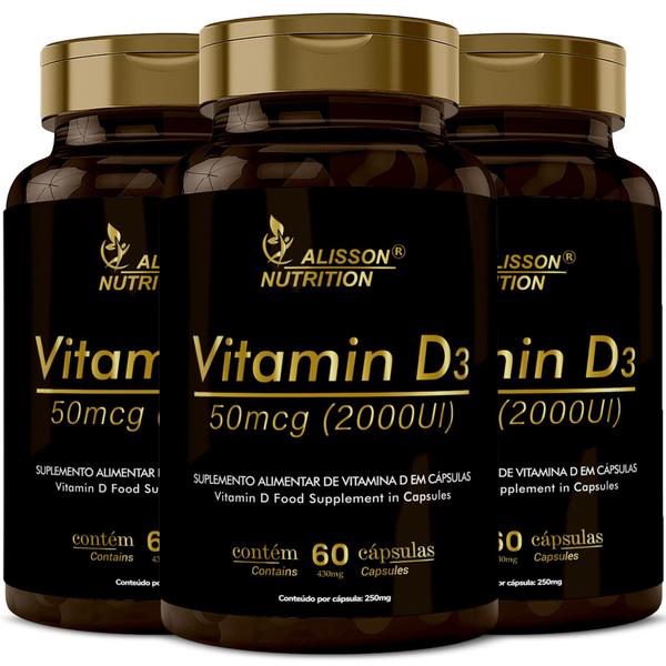 Imagem de Vitamin D3 2000ui 3x60 Cápsulas líquidas Softgels - Alisson Nutrition