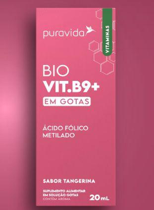 Imagem de Vitamina  B 9 (Bio Vit. B 9) Ácido Fólico Metilado Sabor Tangerina em gotas 20 ML-Pura Vida