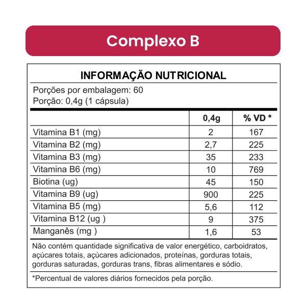 Imagem de Vitamina B com Manganês  - Complexo B Vhita  ( 3 potes)