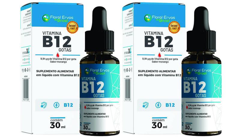 Imagem de Vitamina B12 30 ml Metilcobalamina Gotas 2 Frascos