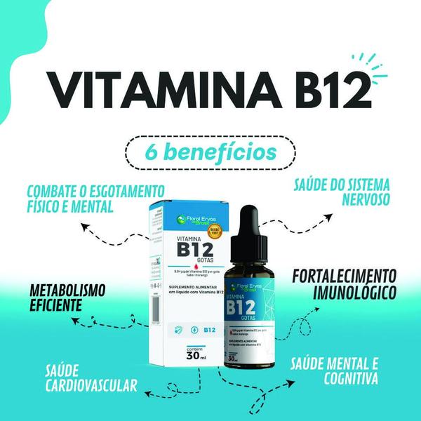 Imagem de Vitamina B12 30 ml Metilcobalamina  + Vitamina D3 + K2  30 ml  Gotas  1 frasco de cada 