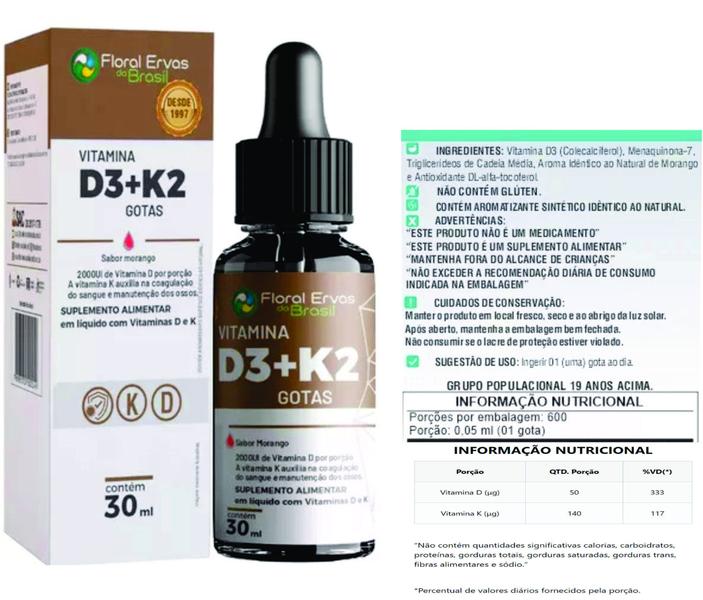 Imagem de Vitamina B12 30 ml Metilcobalamina  + Vitamina D3 + K2  30 ml  Gotas  1 frasco de cada 