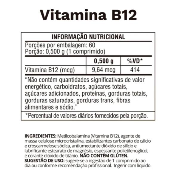 Imagem de Vitamina B12 500Mg 60 Tabletes Ocean Drop