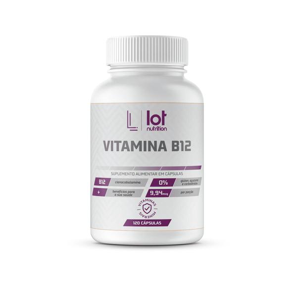 Imagem de Vitamina B12 Cianocobalamina 120 cápsulas Lot Nutrition