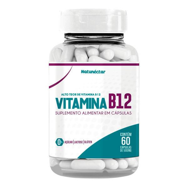 Imagem de Vitamina B12 Cianocobalamina 9,94 Mcg Suplemento Alimentar Concentrado natural 100% Puro Natunéctar 60 Capsulas