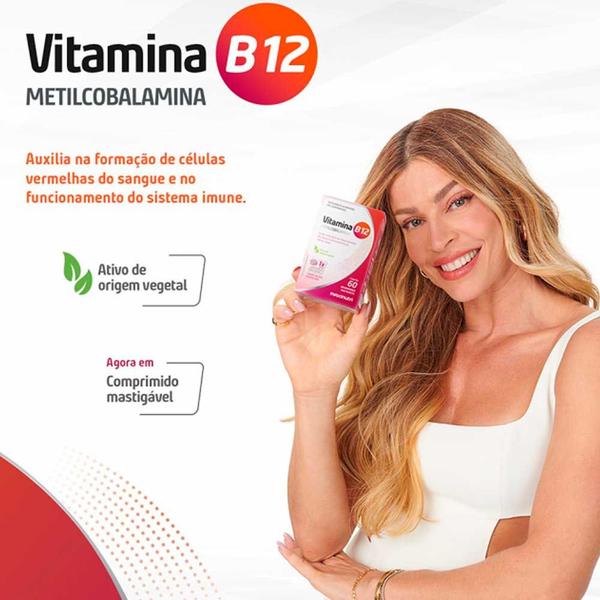 Imagem de Vitamina B12 Mastigáveis - Metilcobalamina - (60 Comprimidos) - Maxinutri